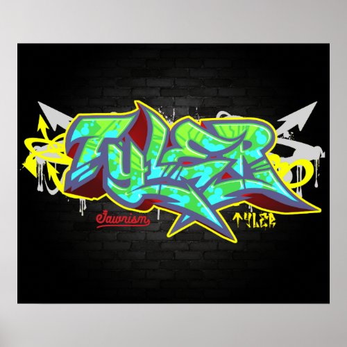 The name Tyler in graffiti Poster