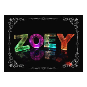 The Name Zoey - Name in Lights (Photograph) Photo Print