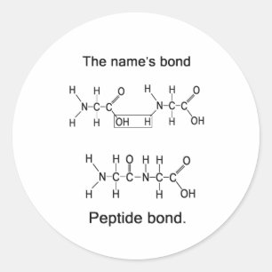 The name's bond, peptide bond classic round sticker
