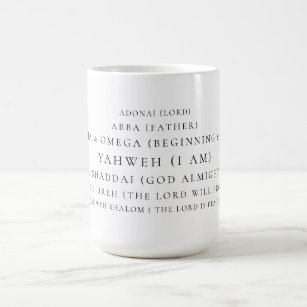 The Names of God Typography Christian Coffee Mug