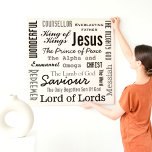 The Names of Jesus Canvas Print<br><div class="desc">Jesus is a beautiful name for a wonderful Savior. It means "God who came to Save us". Here are seventeen names that are used in the Bible to describe Jesus. Modern black and gray lettering with stylish fonts. Easy to use templates to add (or subtract) text.</div>