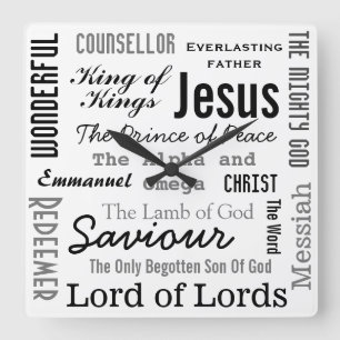 The Names of Jesus Canvas Print Square Wall Clock