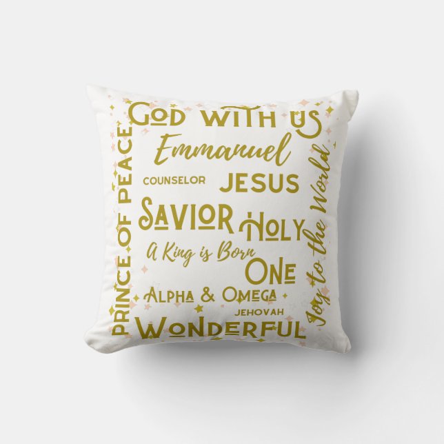 The Names of Jesus Christmas Pillow (Front)