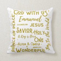 The Names of Jesus Christmas Pillow