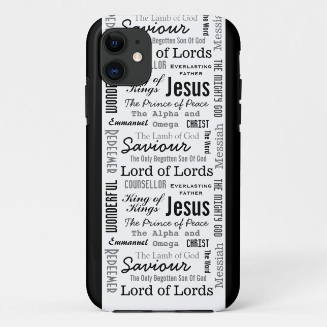 The Names of Jesus Script Text Case-Mate iPhone Case (Back)