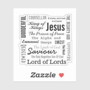 The Names of Jesus Script Text Sticker