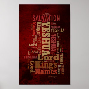 The Names of Yeshua/Jesus  Collage Poster