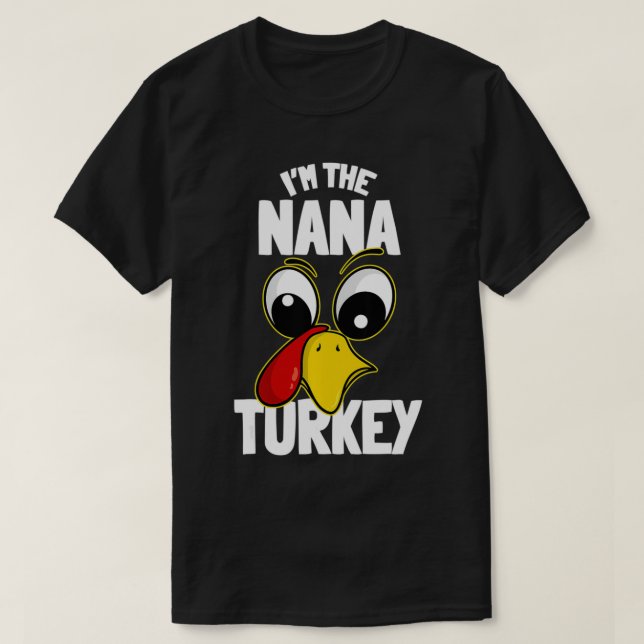The Nana Turkey Family Group Matching Thanksgiving T-Shirt (Design Front)