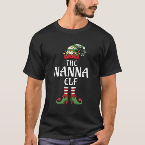 The Nanna Elf Matching Group Family Christmas Ligh T_Shirt