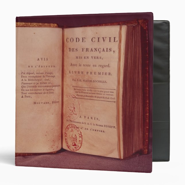 The Napoleonic Code 3 Ring Binder (Front/Inside)