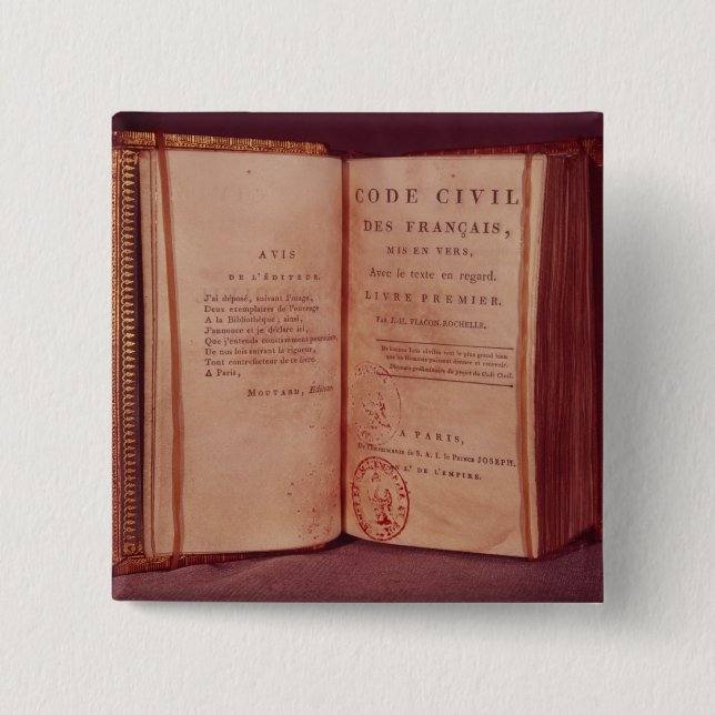 The Napoleonic Code Pinback Button (Front)