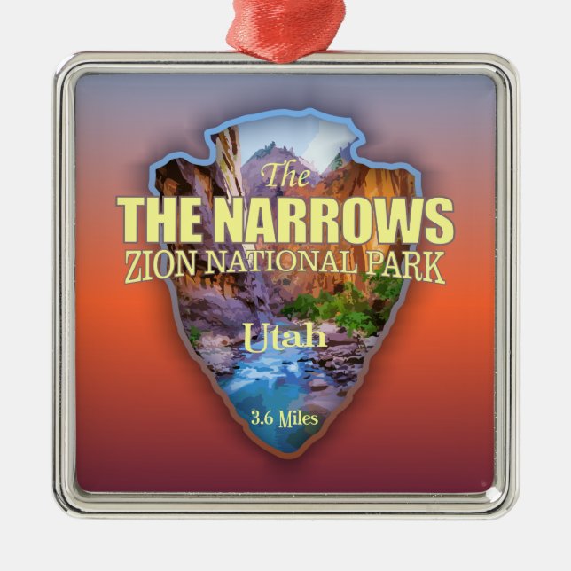 The Narrows (arrowhead) Metal Ornament (Front)