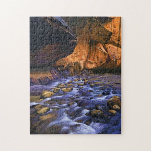 The Narrows Canyon Stream Acrylic Painting Jigsaw Puzzle