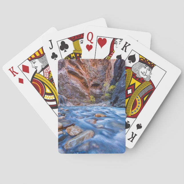 The Narrows Of The Virgin River In Autumn 3 Poker Cards (Back)