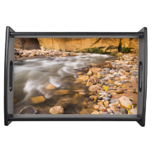 The Narrows Of The Virgin River In Autumn 4 Serving Tray