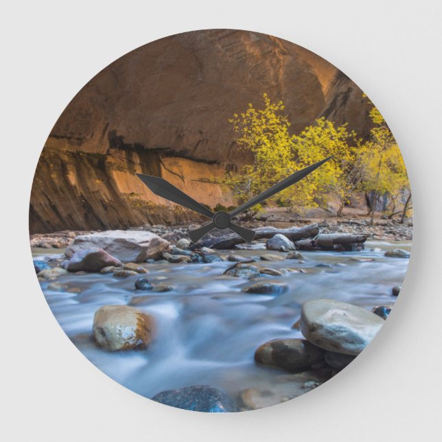 The Narrows Of The Virgin River In Autumn Large Clock (Front)