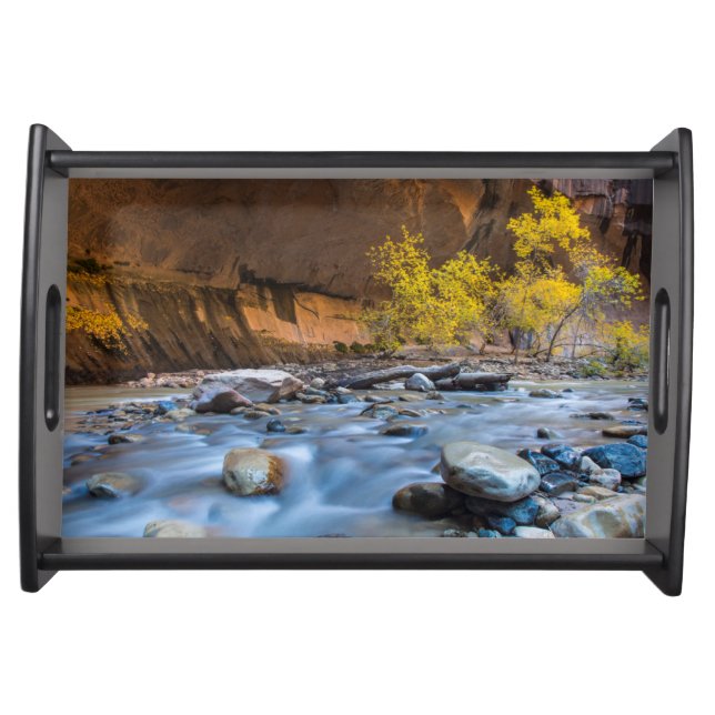 The Narrows Of The Virgin River In Autumn Serving Tray (Front)