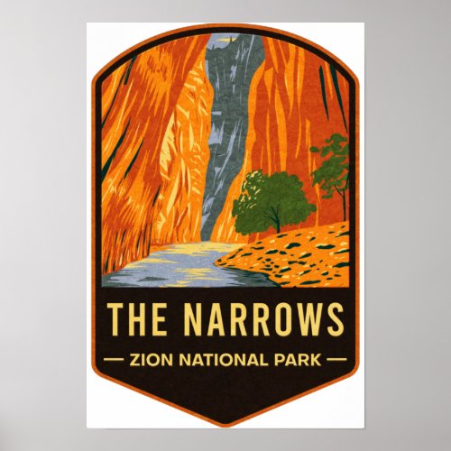The Narrows Zion National Park Poster
