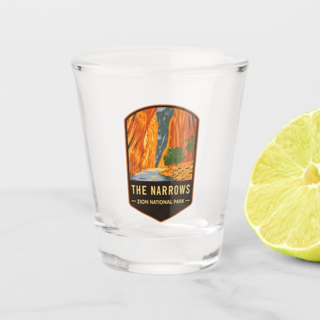 The Narrows Zion National Park Shot Glass (Front)