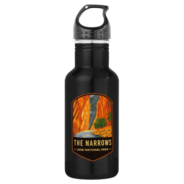 The Narrows Zion National Park Stainless Steel Water Bottle (Front)