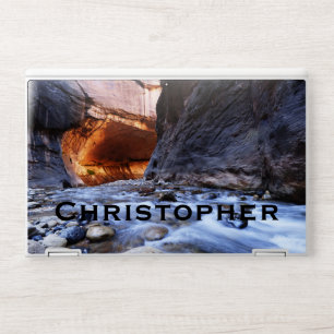 The Narrows Zion National Park Utah with Name HP Laptop Skin