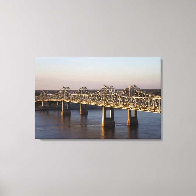The Natchez-Vidalia Bridges spanning the Canvas Print (Front)
