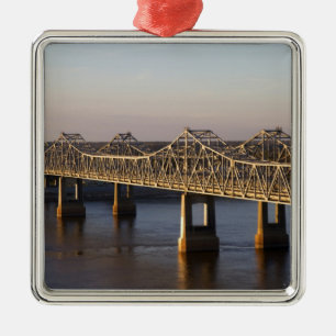 The Natchez-Vidalia Bridges spanning the Metal Ornament