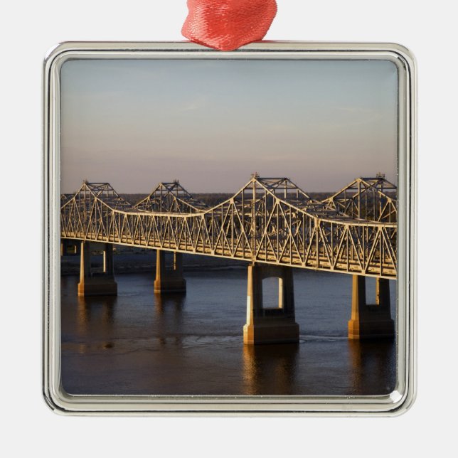 The Natchez-Vidalia Bridges spanning the Metal Ornament (Front)