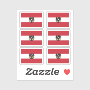The national flag of Austria pack of 6 Sticker