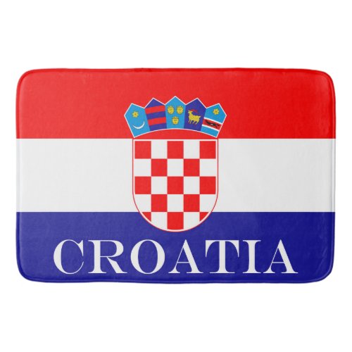 The National flag of Croatia Zastava Hrvatske Bath Mat
