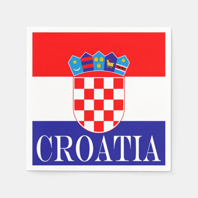 The National flag of Croatia Zastava Hrvatske Napkins (Front)