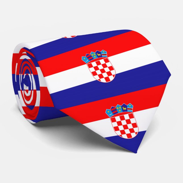 The National flag of Croatia Zastava Hrvatske Neck Tie (Rolled)