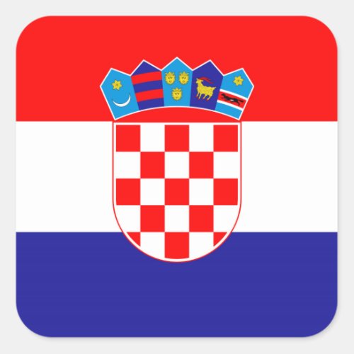 The National flag of Croatia Zastava Hrvatske Square Sticker