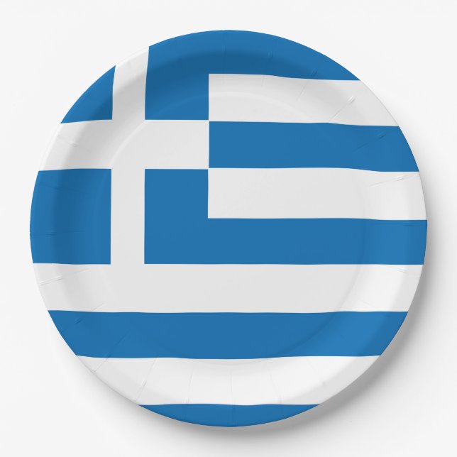 The National flag of Greece Paper Plates (Front)