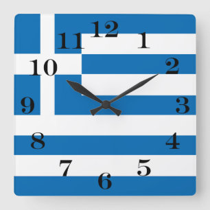 The National flag of Greece Square Wall Clock