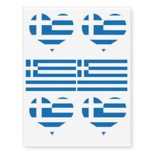 The National flag of Greece Temporary Tattoos