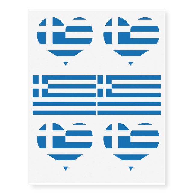 The National flag of Greece Temporary Tattoos (Front)