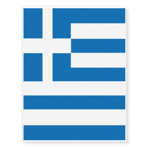 The National flag of Greece Temporary Tattoos