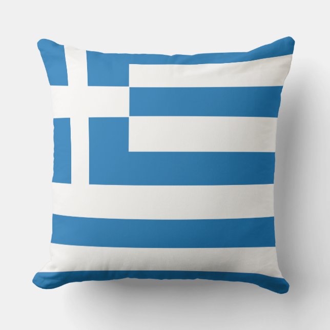 The National flag of Greece Throw Pillow (Front)