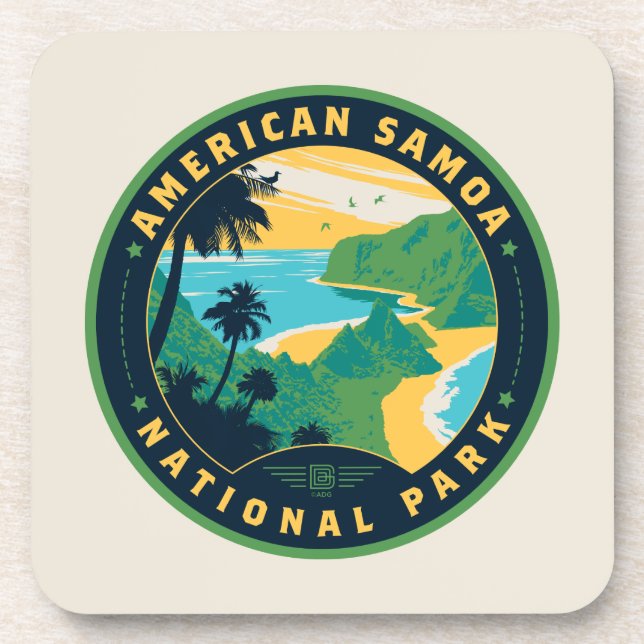 The National Park of American Samoa Beverage Coaster (Front)