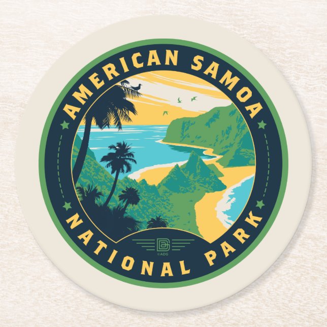 The National Park of American Samoa Round Paper Coaster (Front)