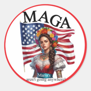 The Native American_ Mexican Heritage Fusion_Maria Classic Round Sticker