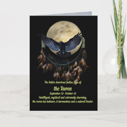 The Native American Zodiac Sign of the Raven Libra Card