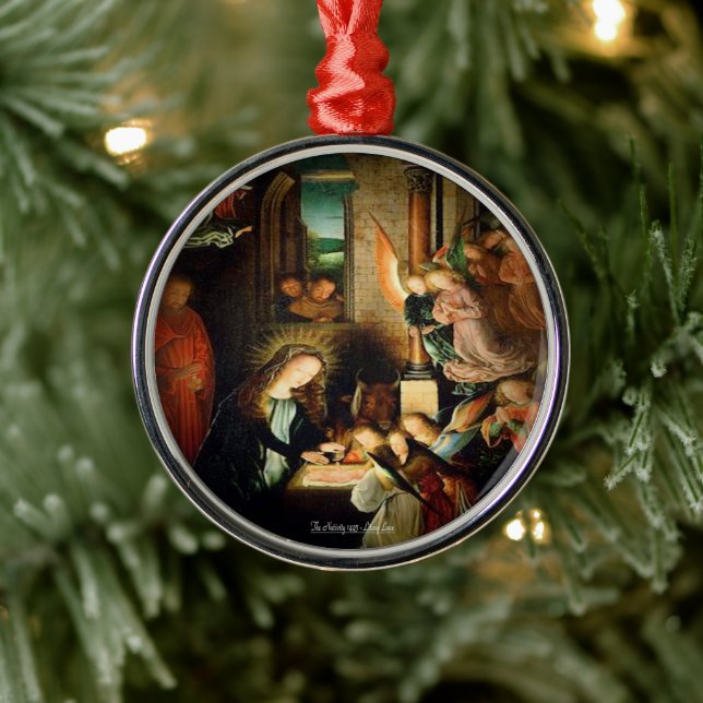 The Nativity 1495 Scripture Metal Ornament (Tree)