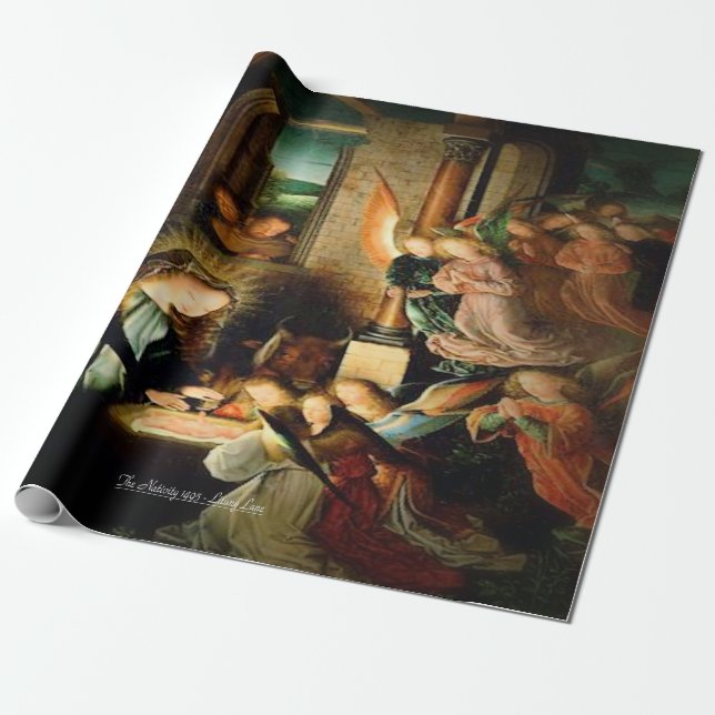 The Nativity 1495 Wrapping Paper (Unrolled)