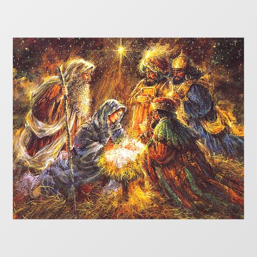 THE NATIVITY  ADORATION OF THE MAGI WINDOW CLING