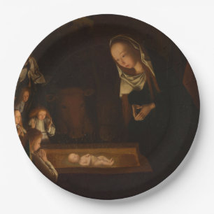 The Nativity at Night (Birth of Jesus, Christmas) Paper Plates