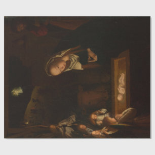 The Nativity at Night (Birth of Jesus, Christmas) Wrapping Paper