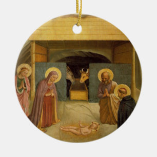 The Nativity by Fra Angelico Religious Fine Art Ceramic Ornament