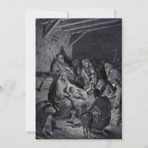 The Nativity by Gustave Doré Premium Victorian Ink Invitation